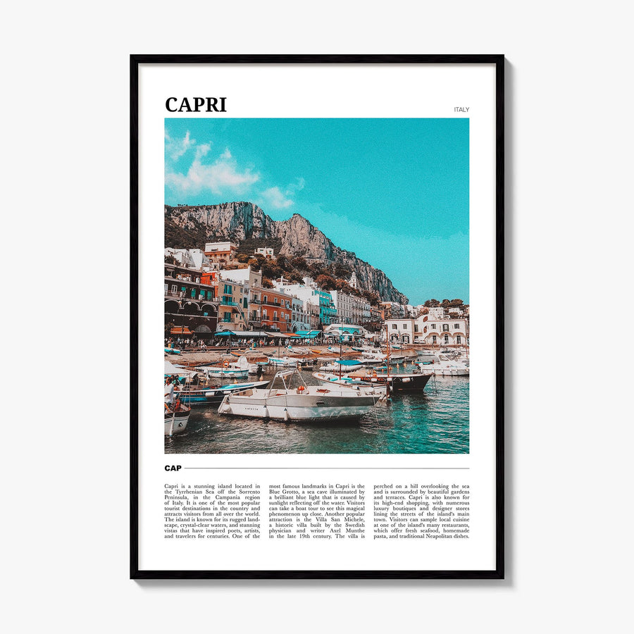 Capri Travel Poster, framed poster mockup