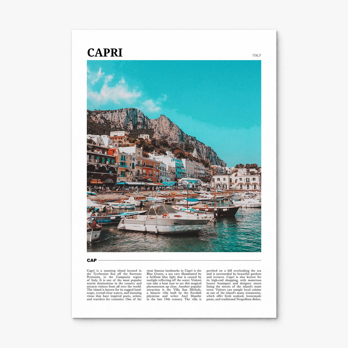 Capri Travel Poster, print only (unframed)
