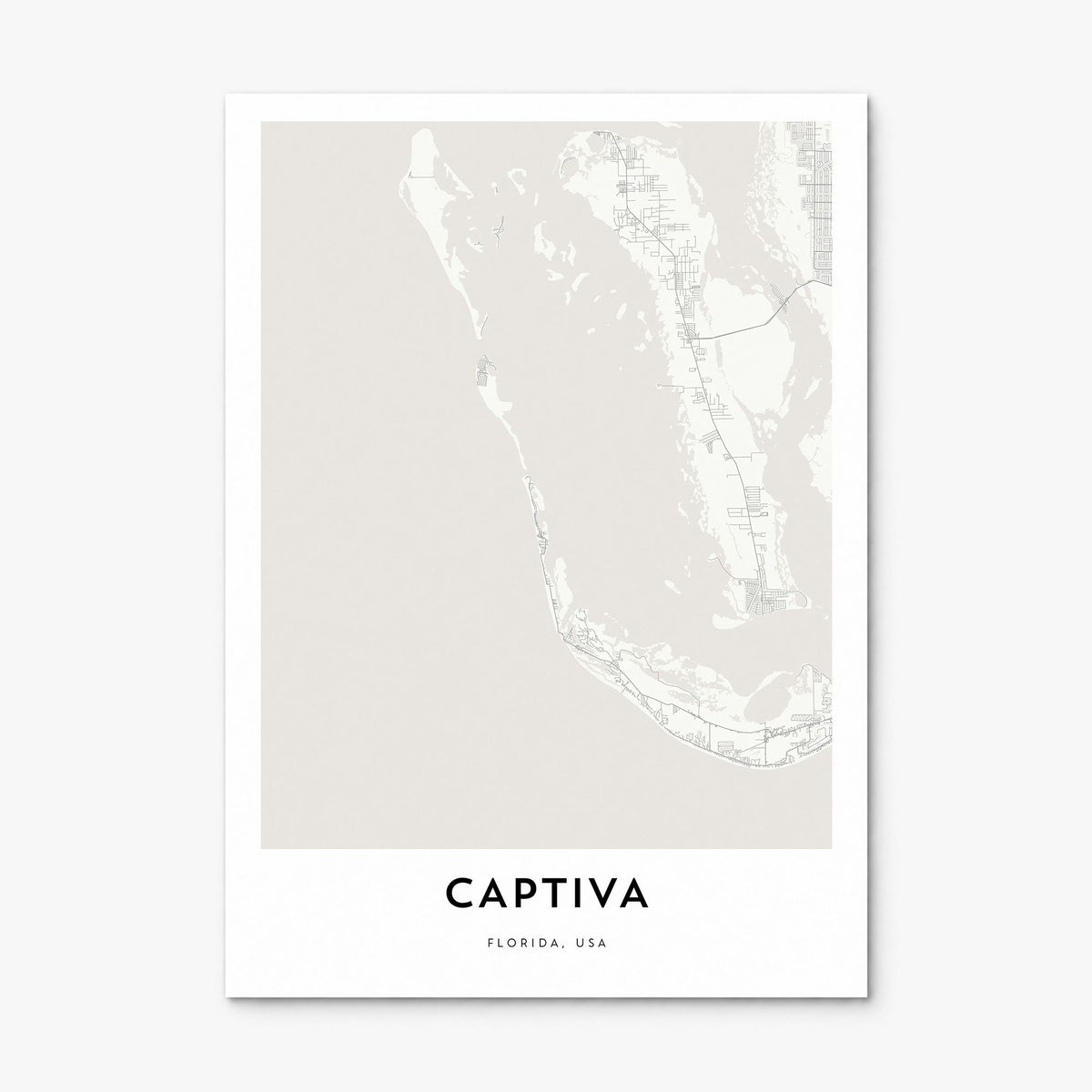 Captiva Map Poster, print only (unframed)