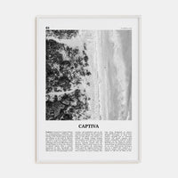 Captiva No 1 Poster White Wood / 8x12 in Nbourhood Travel B&W Poster