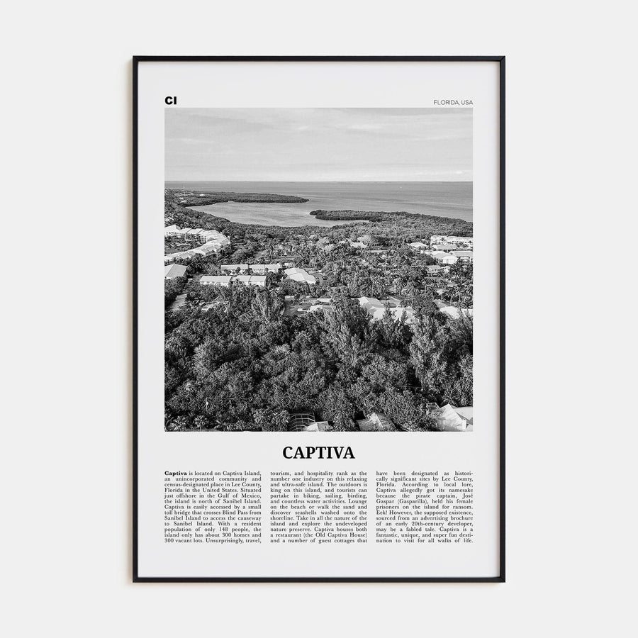 Captiva No 2 Poster None / 8x12 in Nbourhood Travel B&W Poster