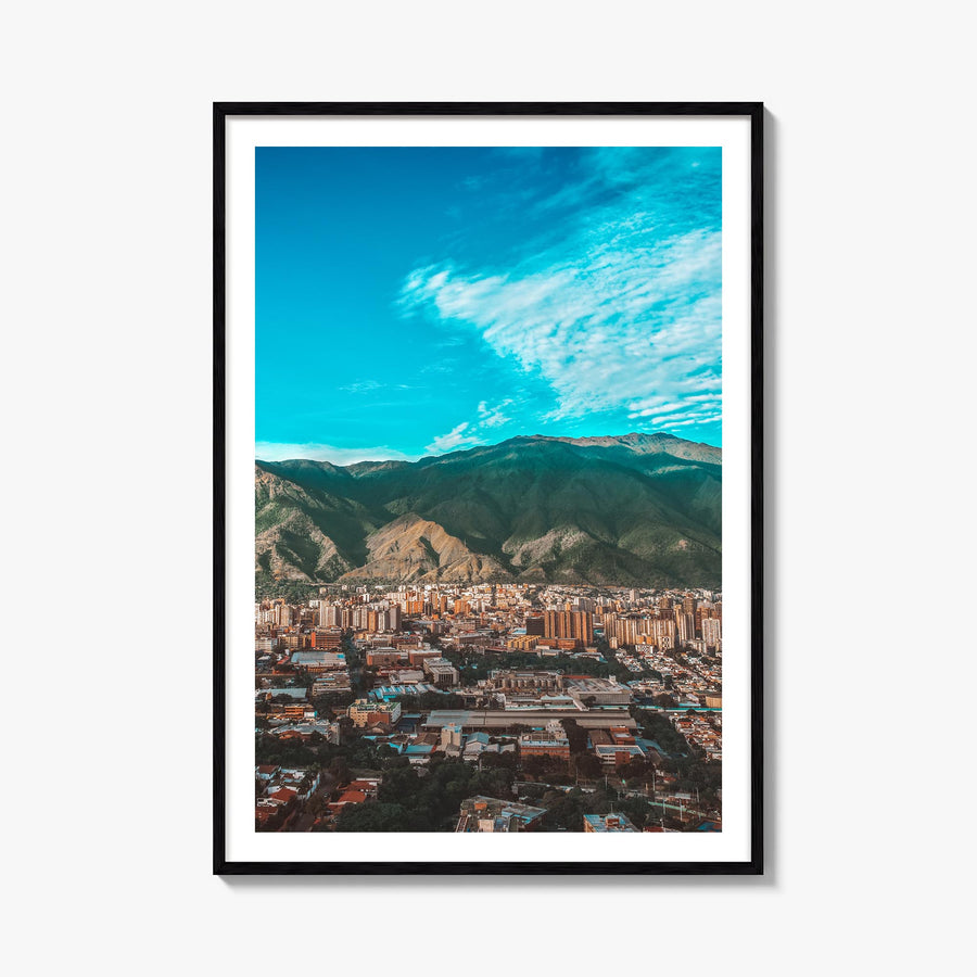 Caracas colorful photo poster of Venezuela – vertical wall art, unframed print shown in interior mockup