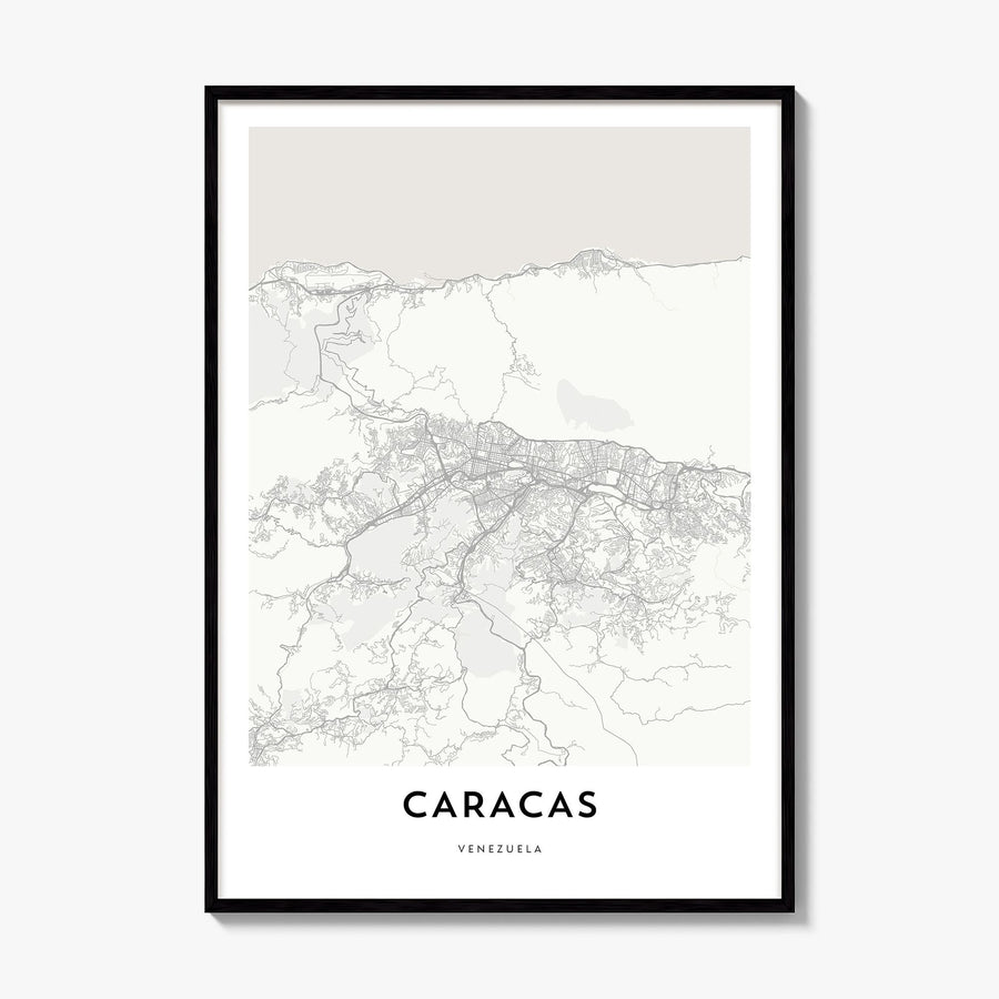 Caracas Map Poster, framed poster mockup