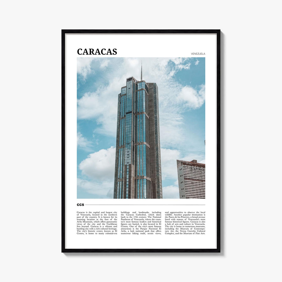 Caracas no. 4 colorful travel poster of Venezuela – vertical wall art, unframed print shown in interior mockup