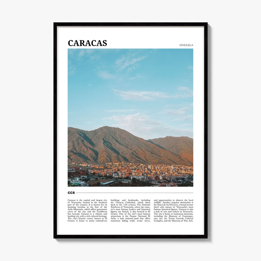 Caracas Travel No 1 Poster, framed poster mockup
