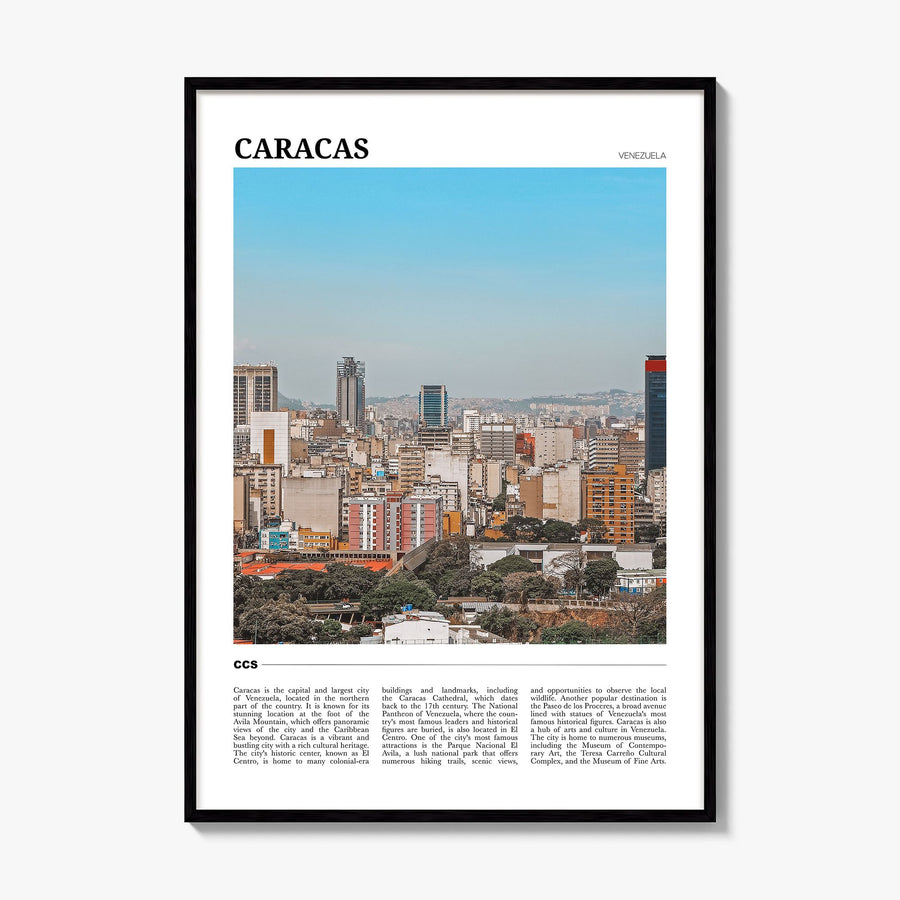 Caracas Travel No 3 Poster, framed poster mockup