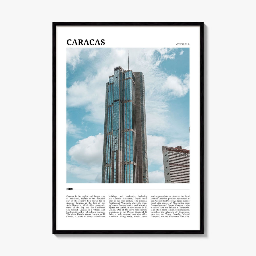 Caracas Travel No 4 Poster, framed poster mockup