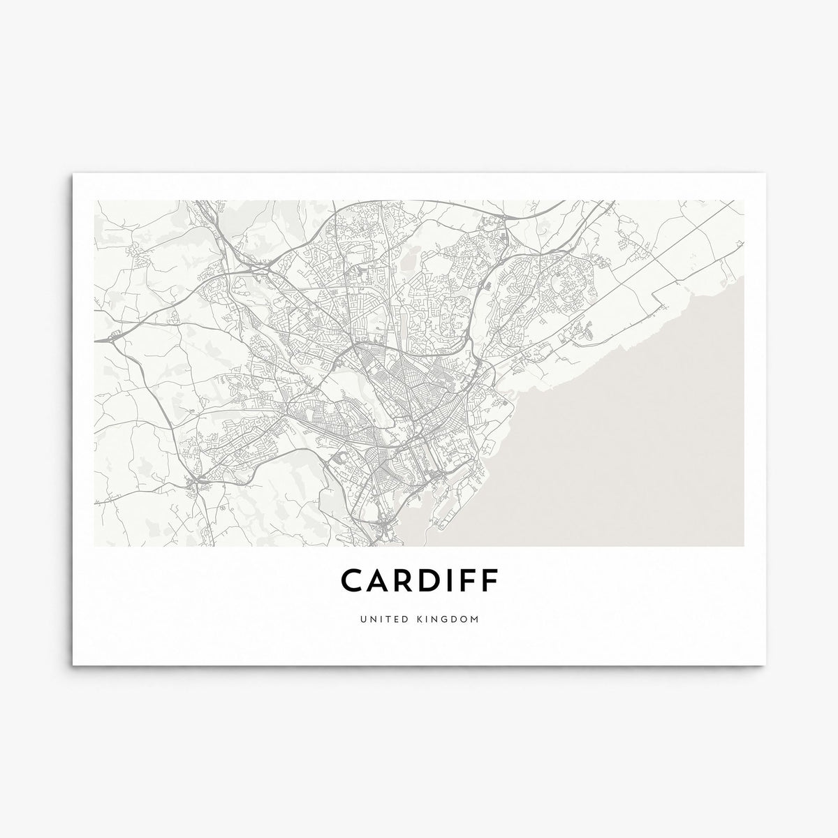 Cardiff Map Poster, print only (unframed)