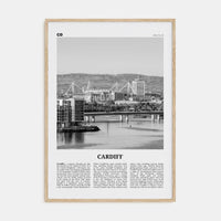 Cardiff Poster Natural Wood / 8x12 in Nbourhood Travel B&W Poster