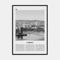 Cardiff Poster Black Wood / 8x12 in Nbourhood Travel B&W Poster