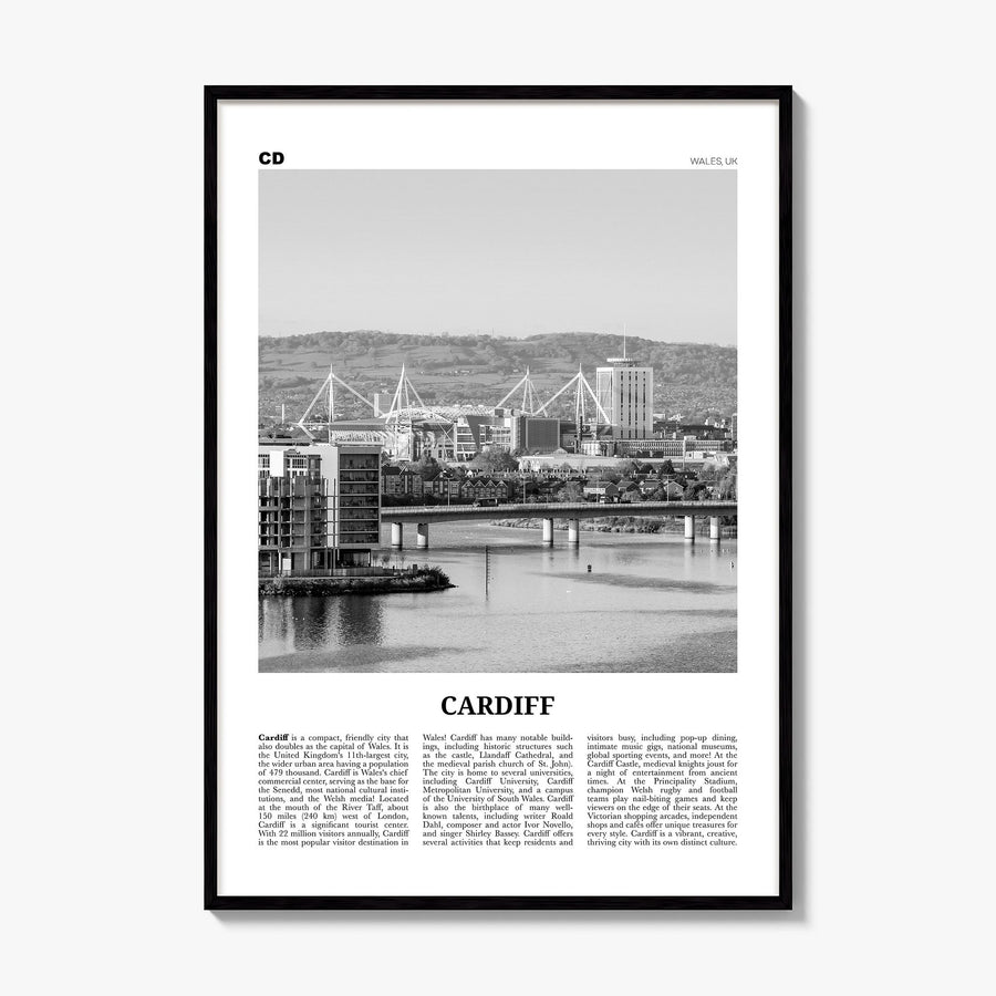 Cardiff Newspaper Poster, framed poster mockup