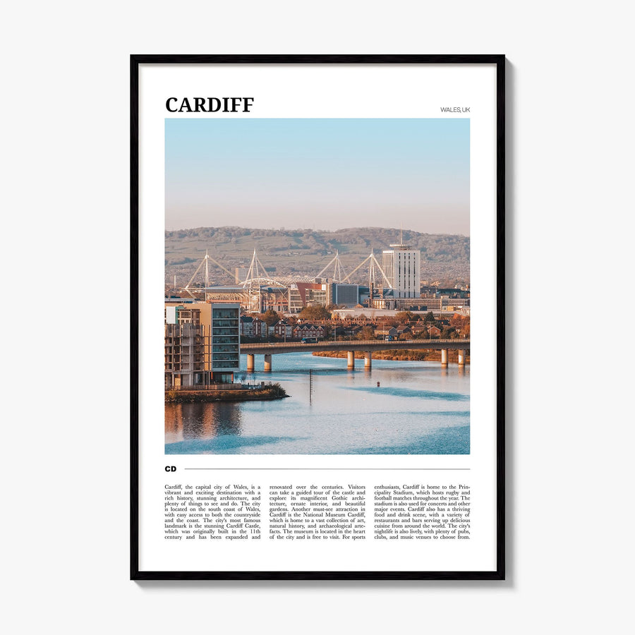 Cardiff Travel Poster, framed poster mockup