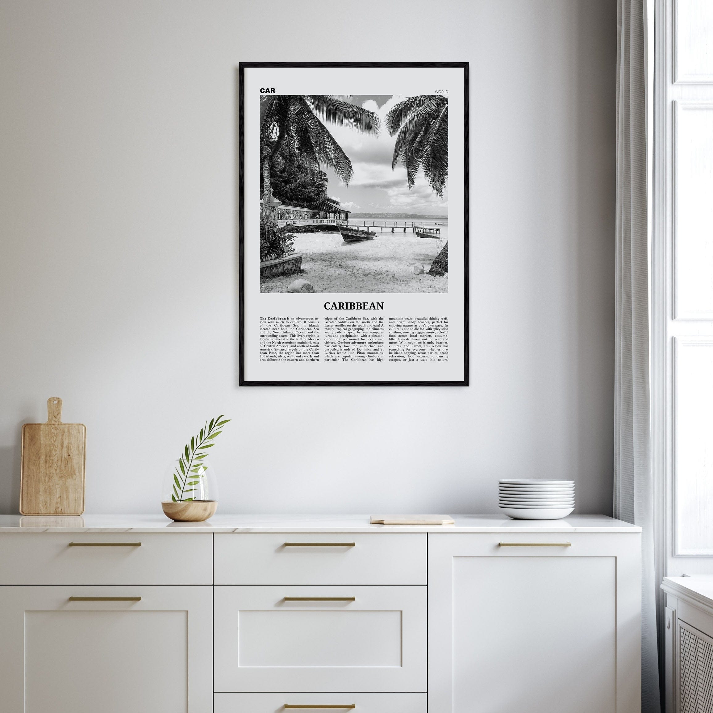 Caribbean No 1 Poster Nbourhood Travel B&W Poster