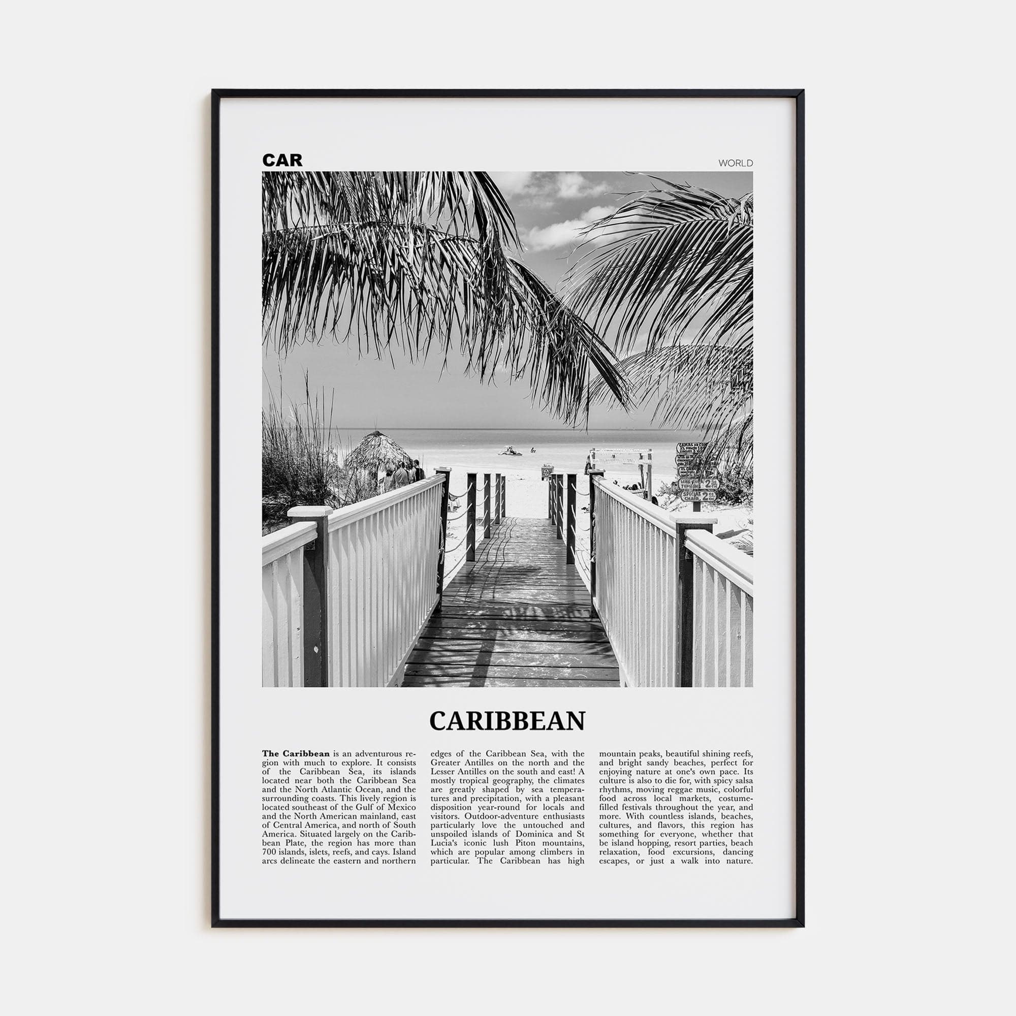 Caribbean No 2 Poster None / 8x12 in Nbourhood Travel B&W Poster