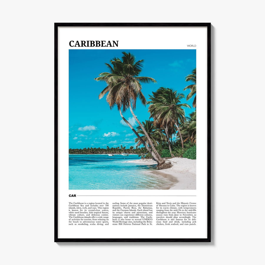 Caribbean Travel No 1 Poster, framed poster mockup