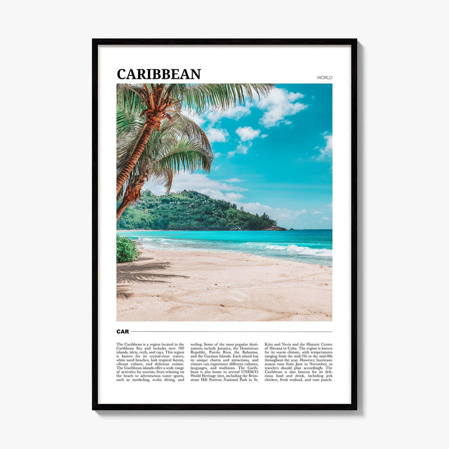 Caribbean Travel No 2 Poster, framed poster mockup
