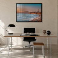 Carlsbad colorful photo poster of California, USA – horizontal wall art in black wood frame, hanging on wall
