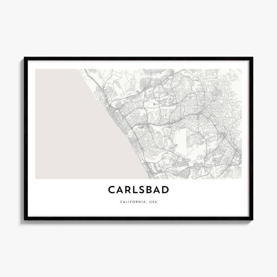 Carlsbad Map Poster, framed poster mockup
