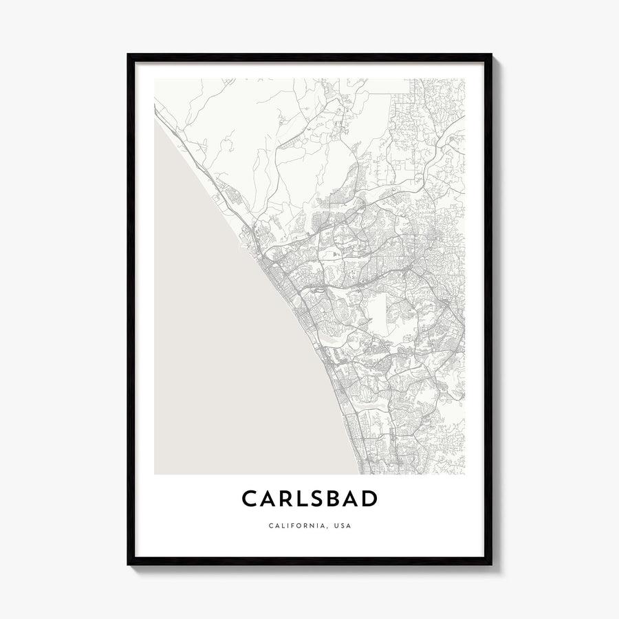 Carlsbad Map Poster, framed poster mockup