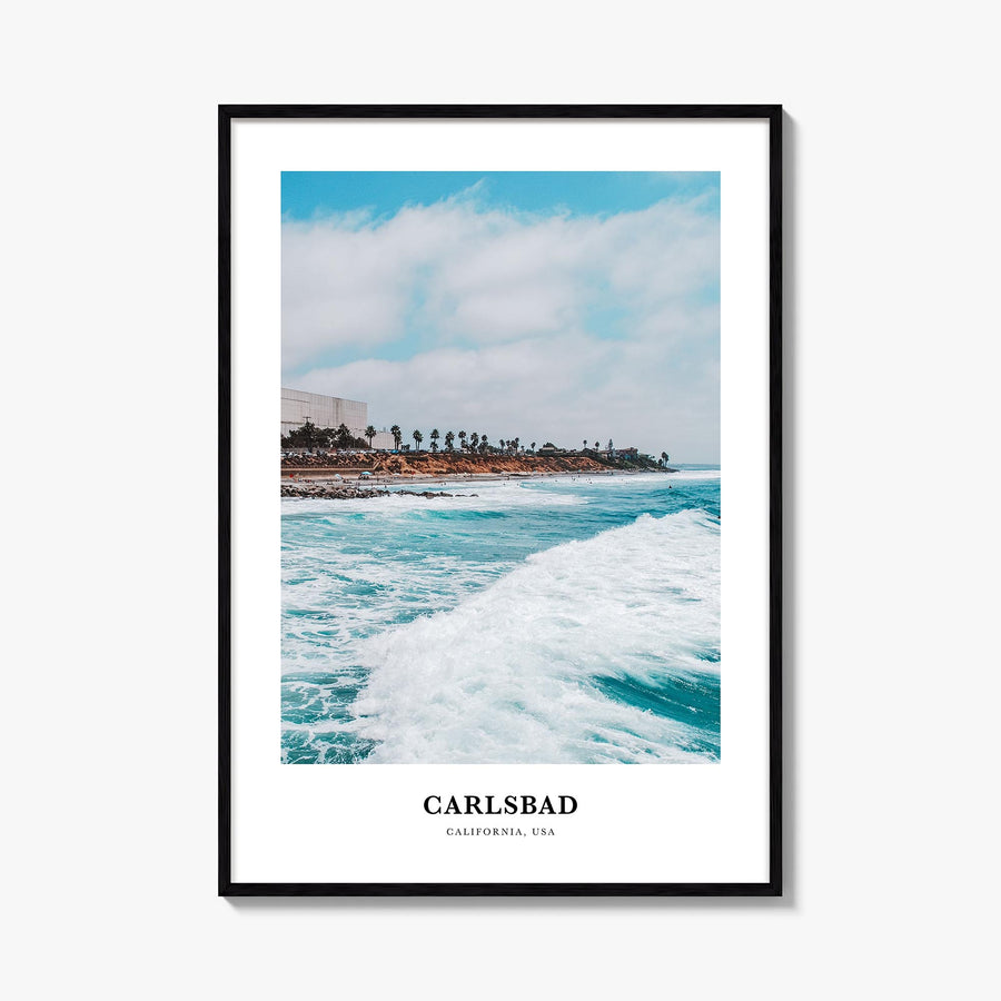 Carlsbad no. 1 colorful classic poster of California, USA – vertical wall art, unframed print shown in interior mockup