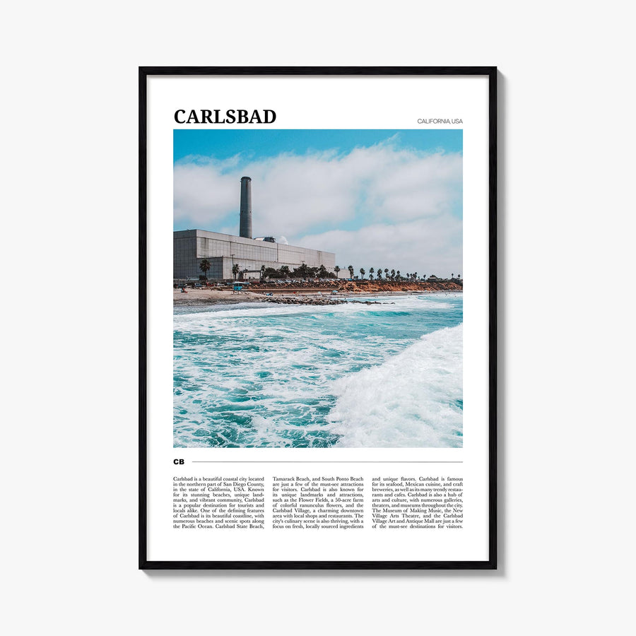 Carlsbad no. 1 colorful travel poster of California, USA – vertical wall art, unframed print shown in interior mockup
