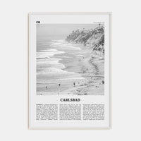 Carlsbad No 1 Poster White Wood / 8x12 in Nbourhood Travel B&W Poster