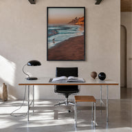 Carlsbad no. 2 colorful photo poster of California, USA – vertical wall art in black wood frame, hanging on wall
