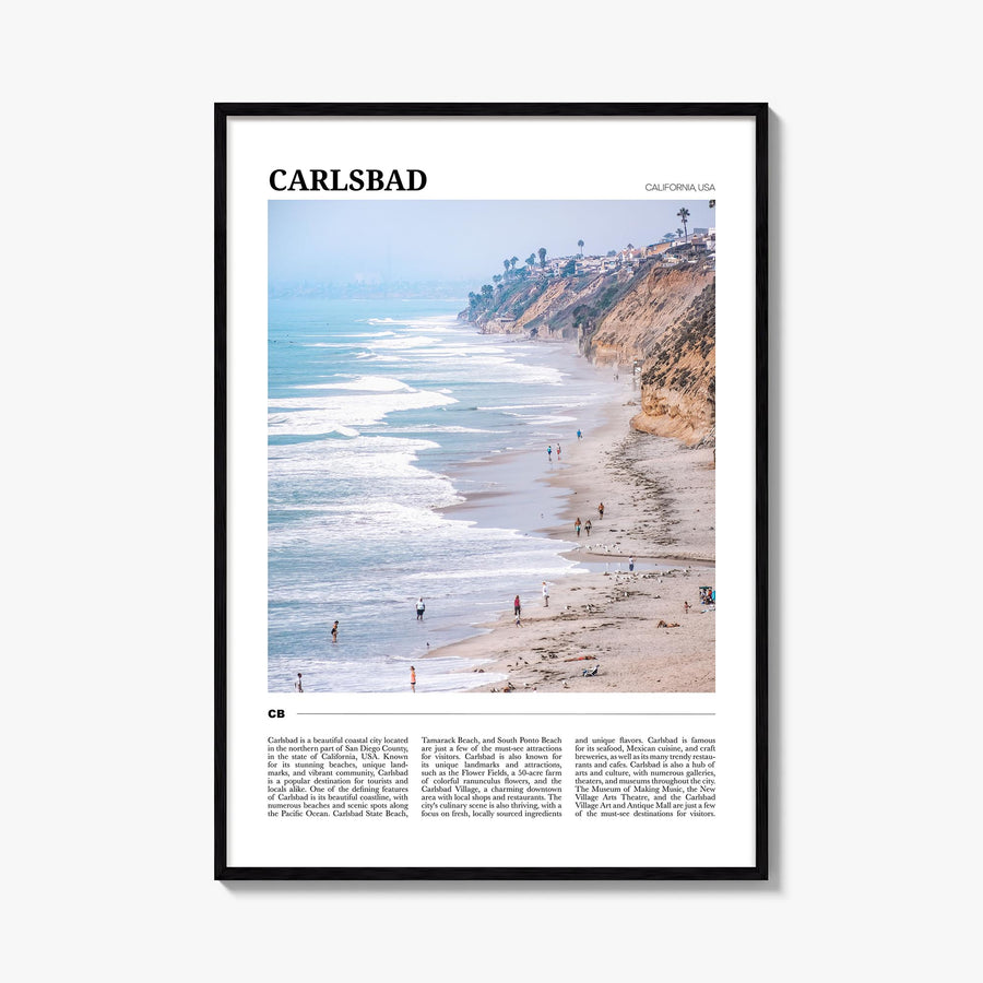 Carlsbad no. 2 colorful travel poster of California, USA – vertical wall art, unframed print shown in interior mockup