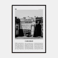 Carlsbad No 2 Poster Black Wood / 8x12 in Nbourhood Travel B&W Poster