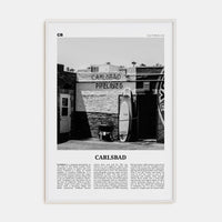 Carlsbad No 2 Poster White Wood / 8x12 in Nbourhood Travel B&W Poster