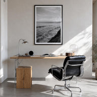 Carlsbad no. 3 black & white photo poster of California, USA – vertical wall art in black wood frame with white border, hangi