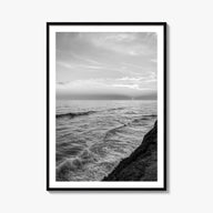Carlsbad no. 3 black & white photo poster of California, USA – vertical wall art, unframed print shown in interior mockup