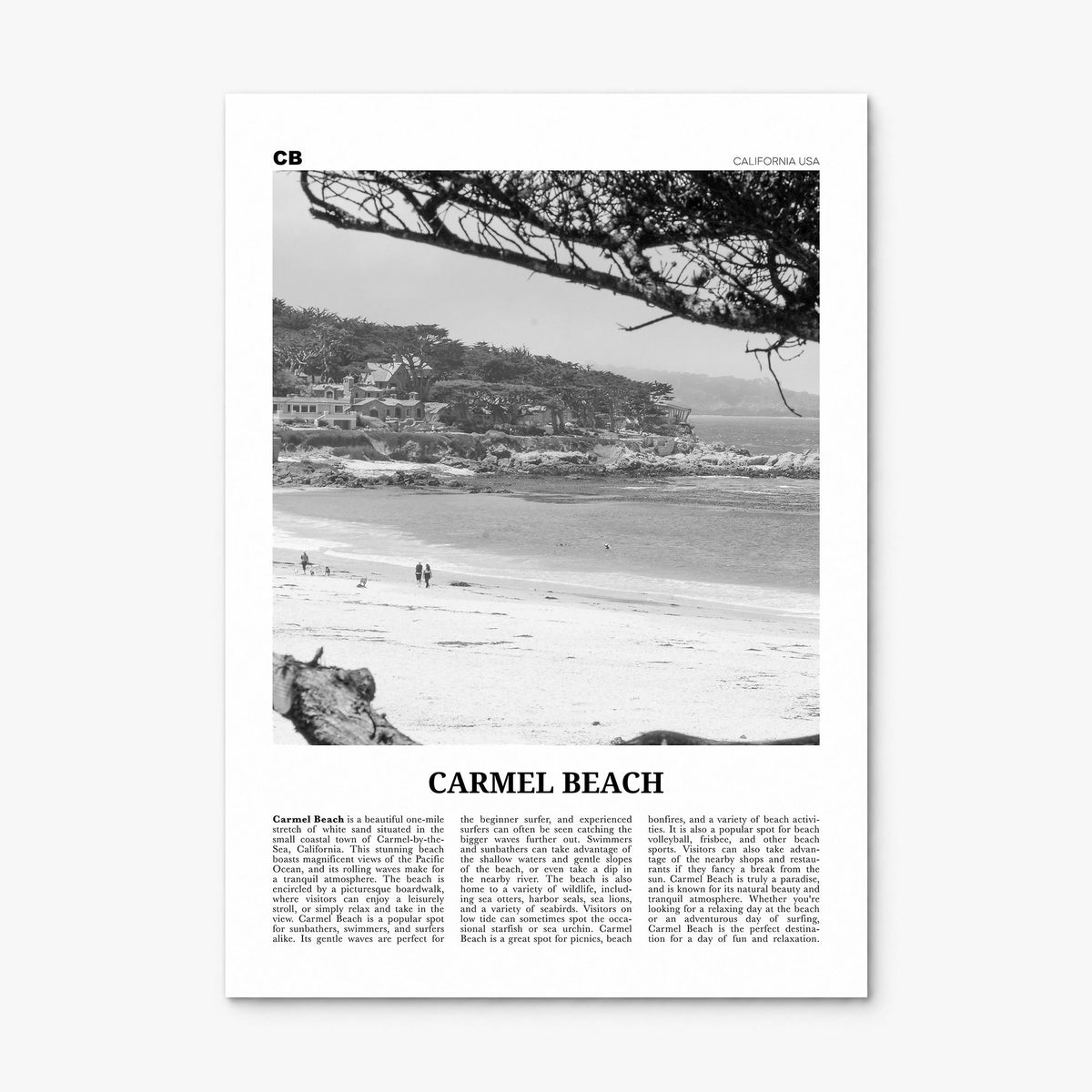 Carmel Beach Newspaper Poster, print only (unframed)