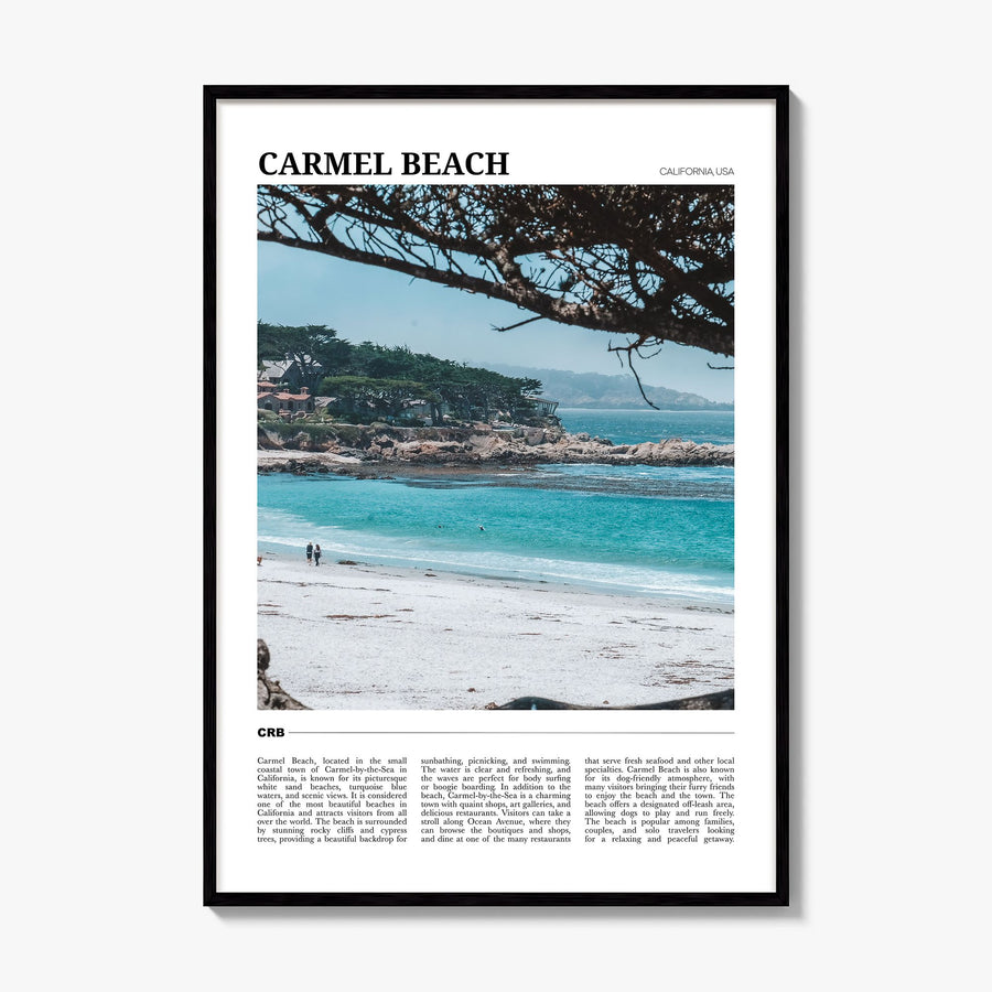 Carmel Beach Travel Poster, framed poster mockup