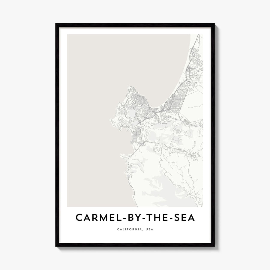 Carmel-by-the-Sea Map Poster, framed poster mockup