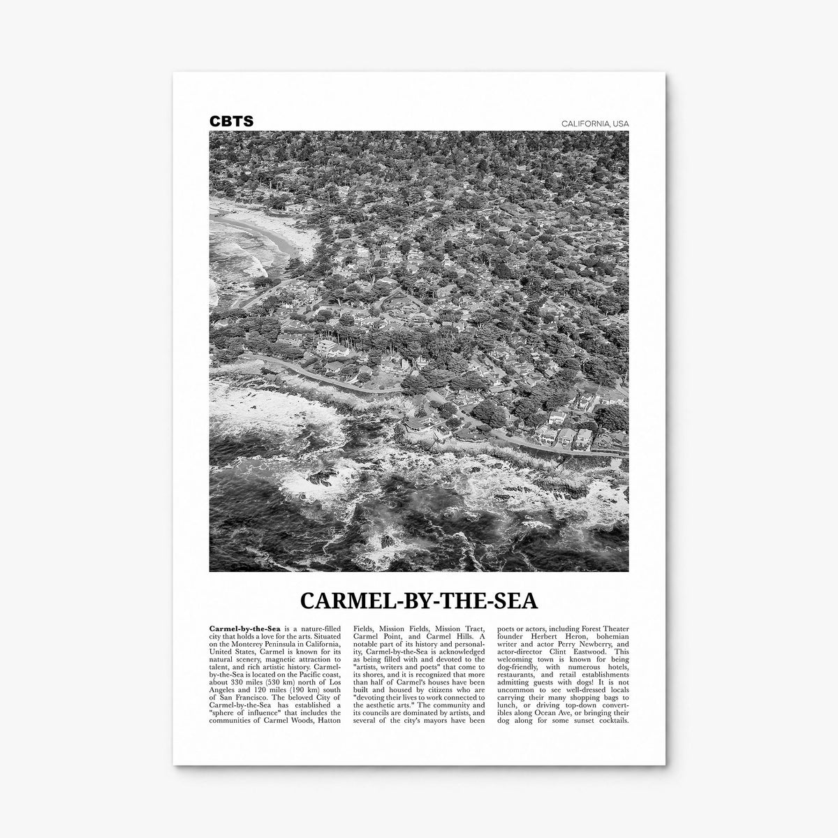 Carmel-by-the-Sea Newspaper Poster, print only (unframed)