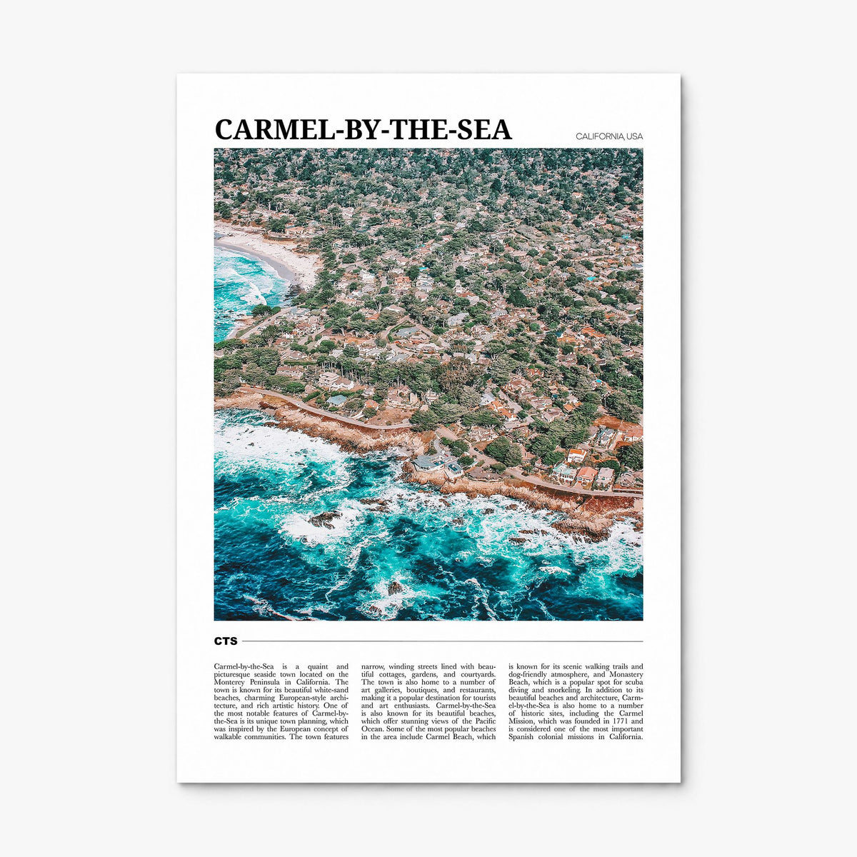 Carmel-by-the-Sea Travel Poster, print only (unframed)