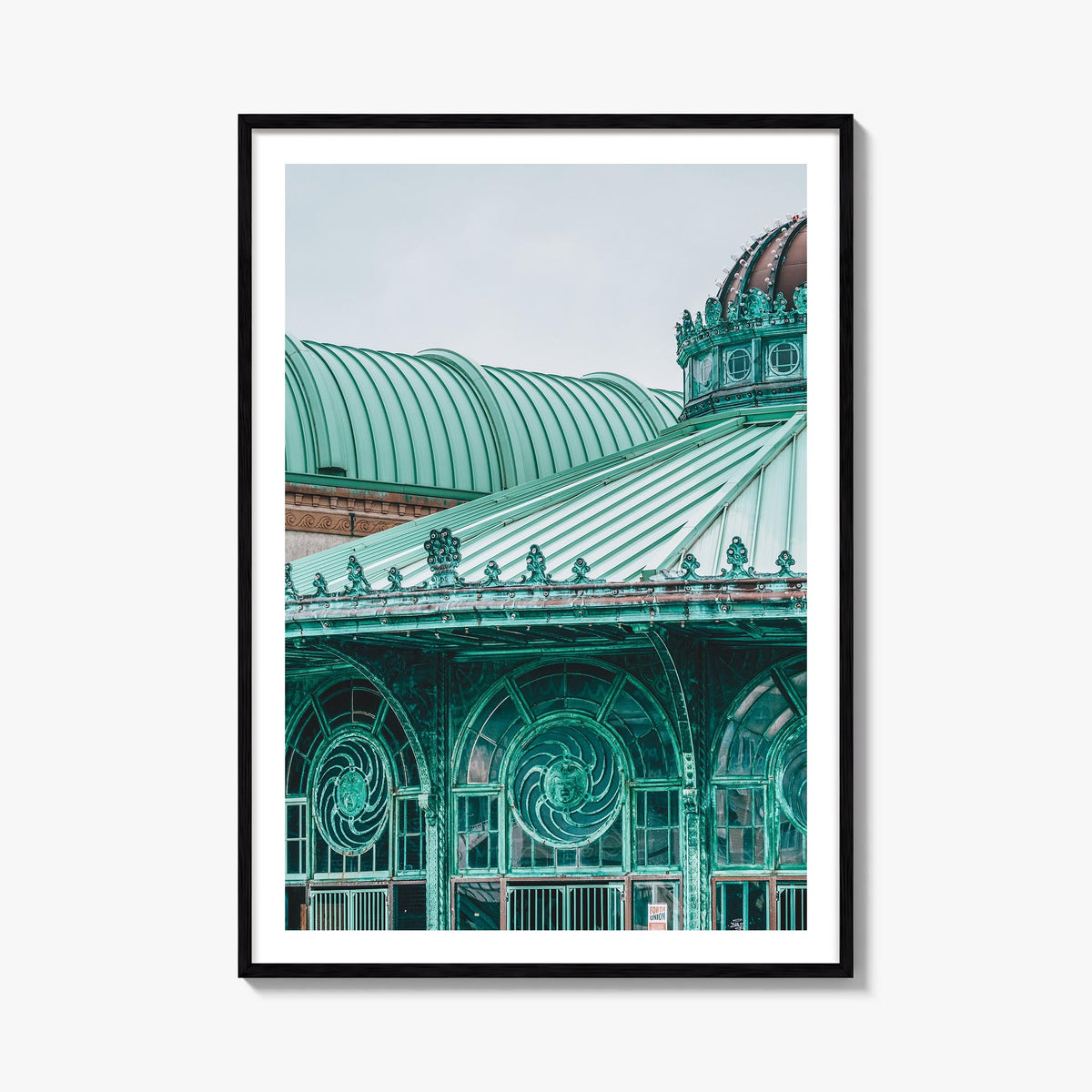 Carousel House colorful photo poster – vertical wall art, unframed print shown in interior mockup
