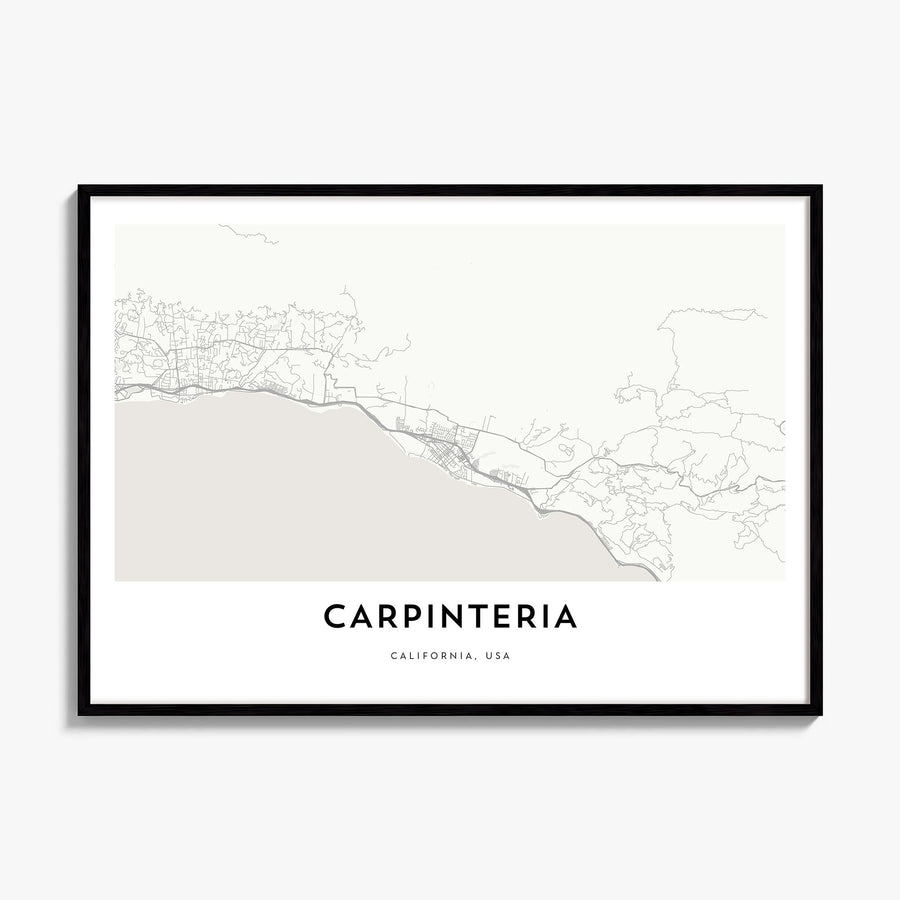 Carpinteria Map Poster, framed poster mockup
