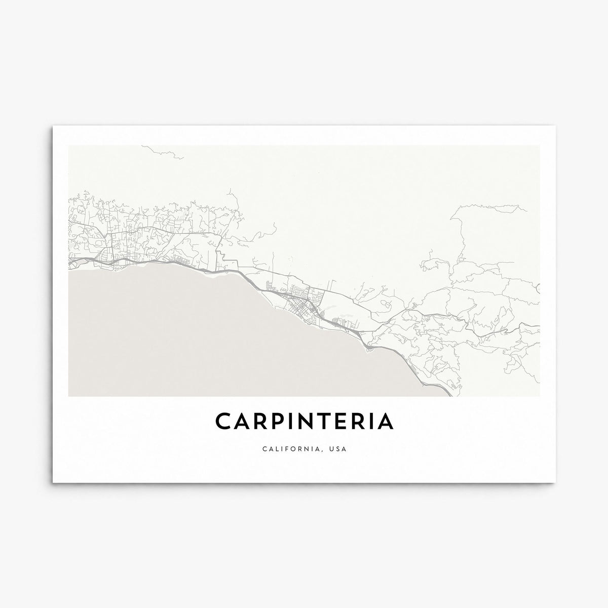 Carpinteria Map Poster, print only (unframed)