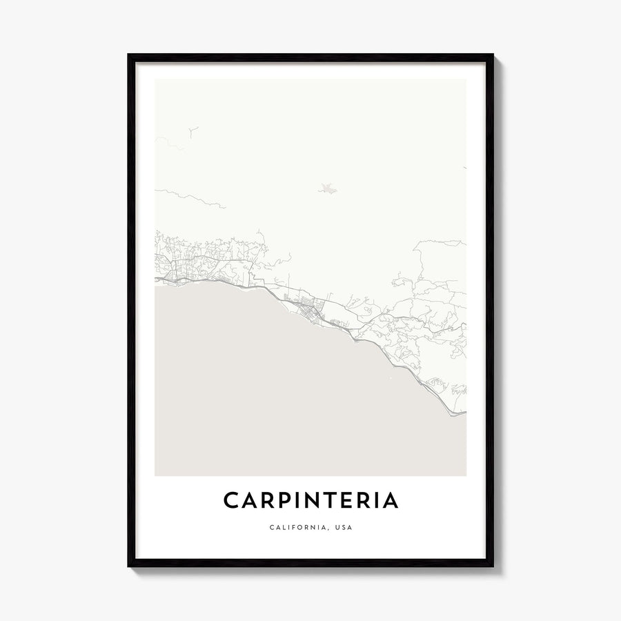 Carpinteria Map Poster, framed poster mockup