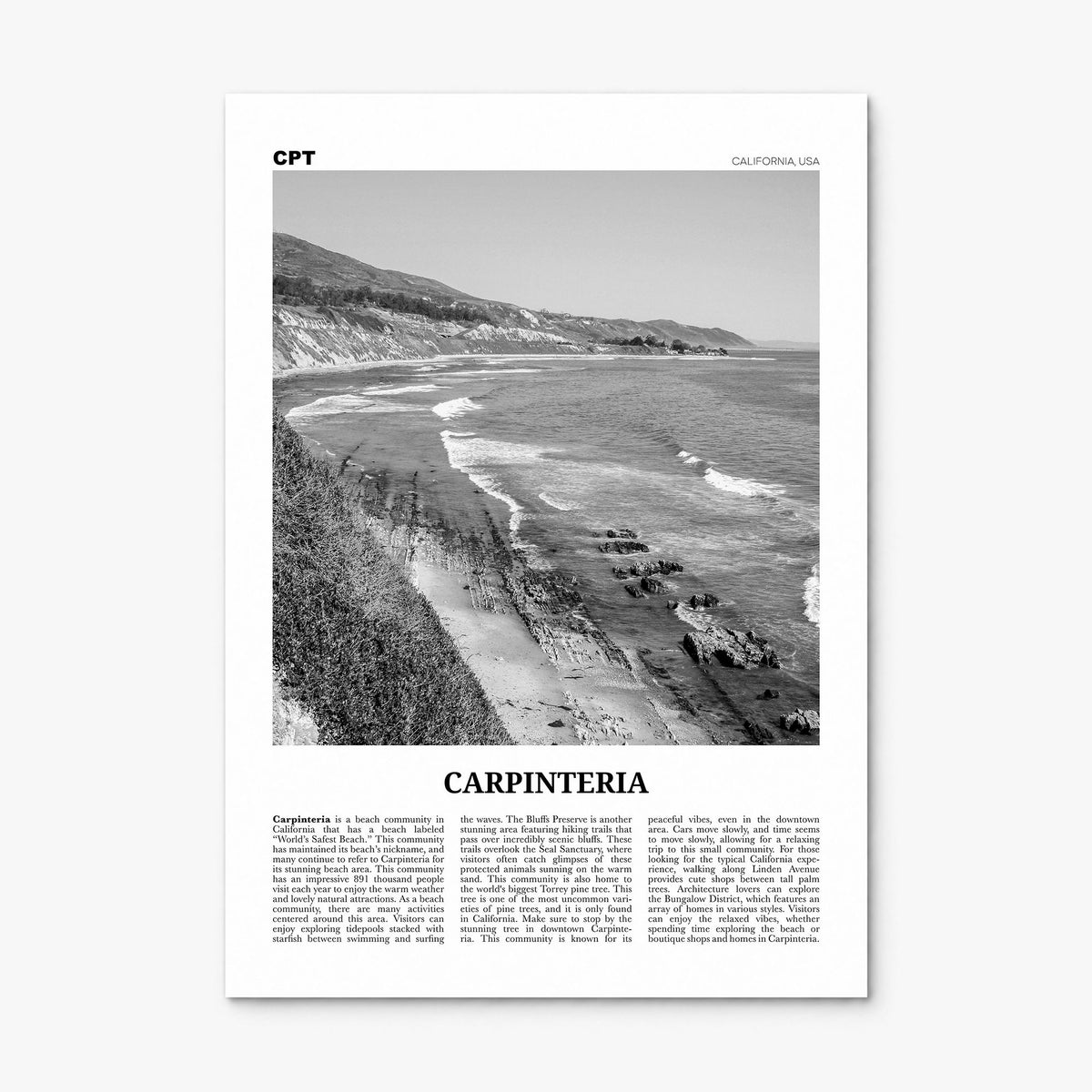 Carpinteria Newspaper Poster, print only (unframed)