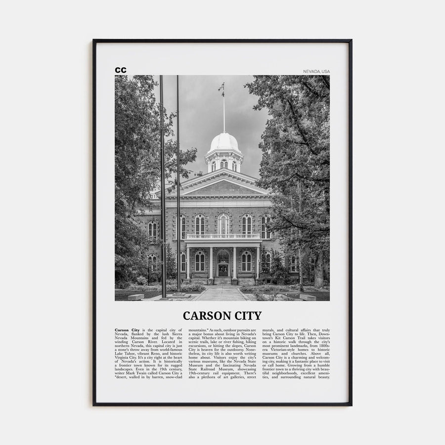 Carson City Poster None / 8x12 in Nbourhood Travel B&W Poster