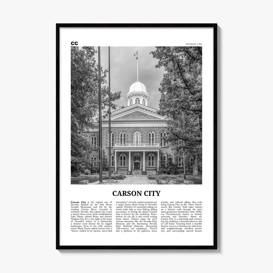 Carson City Newspaper Poster, framed poster mockup