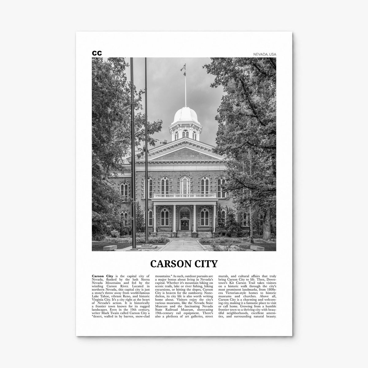 Carson City Newspaper Poster, print only (unframed)