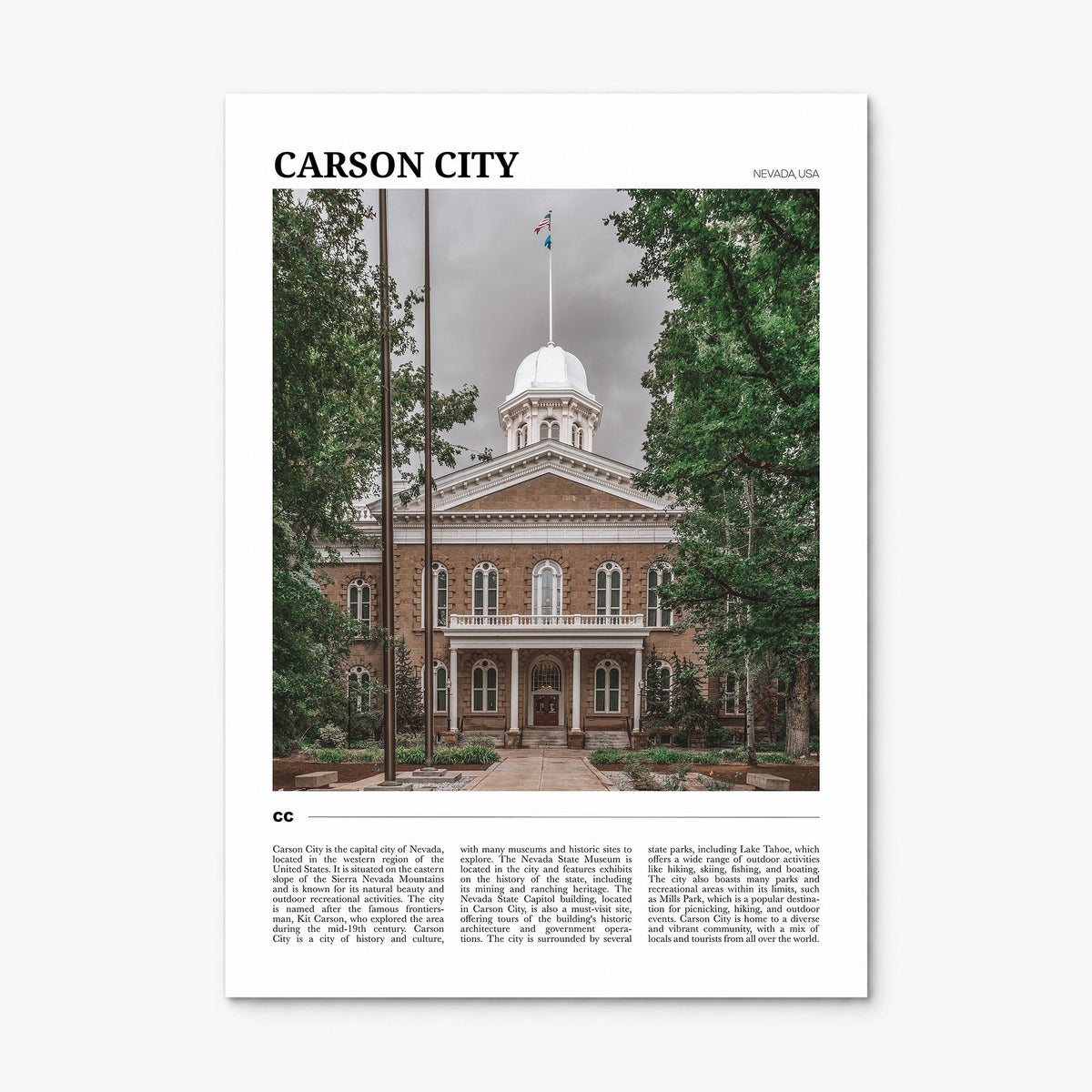 Carson City Travel Poster, print only (unframed)