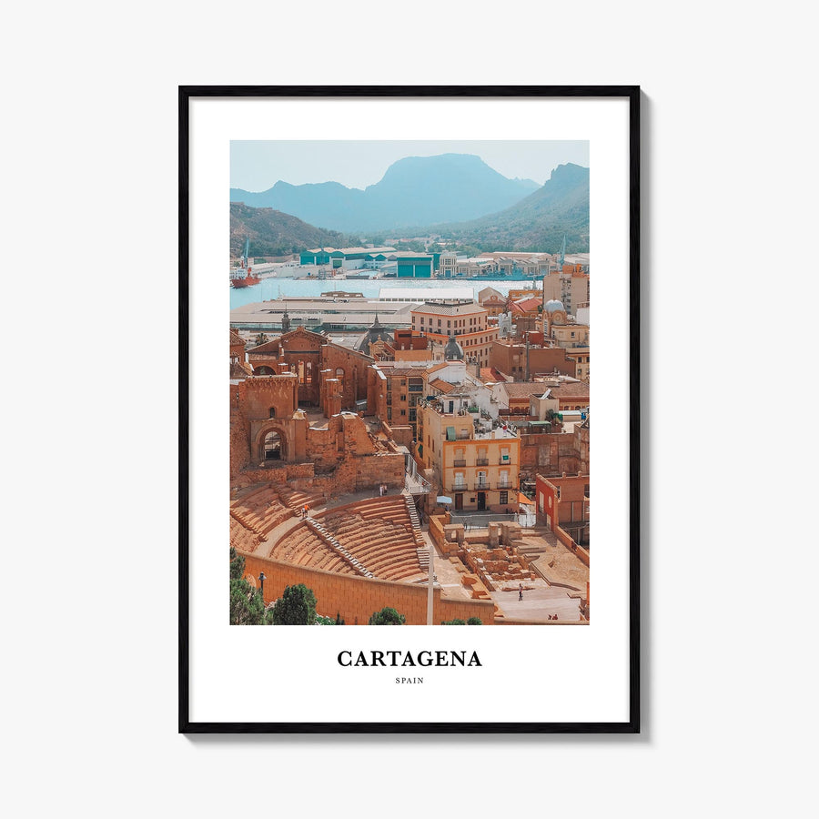 Cartagena, Spain no. 1 colorful classic poster of Spain – vertical wall art, unframed print shown in interior mockup