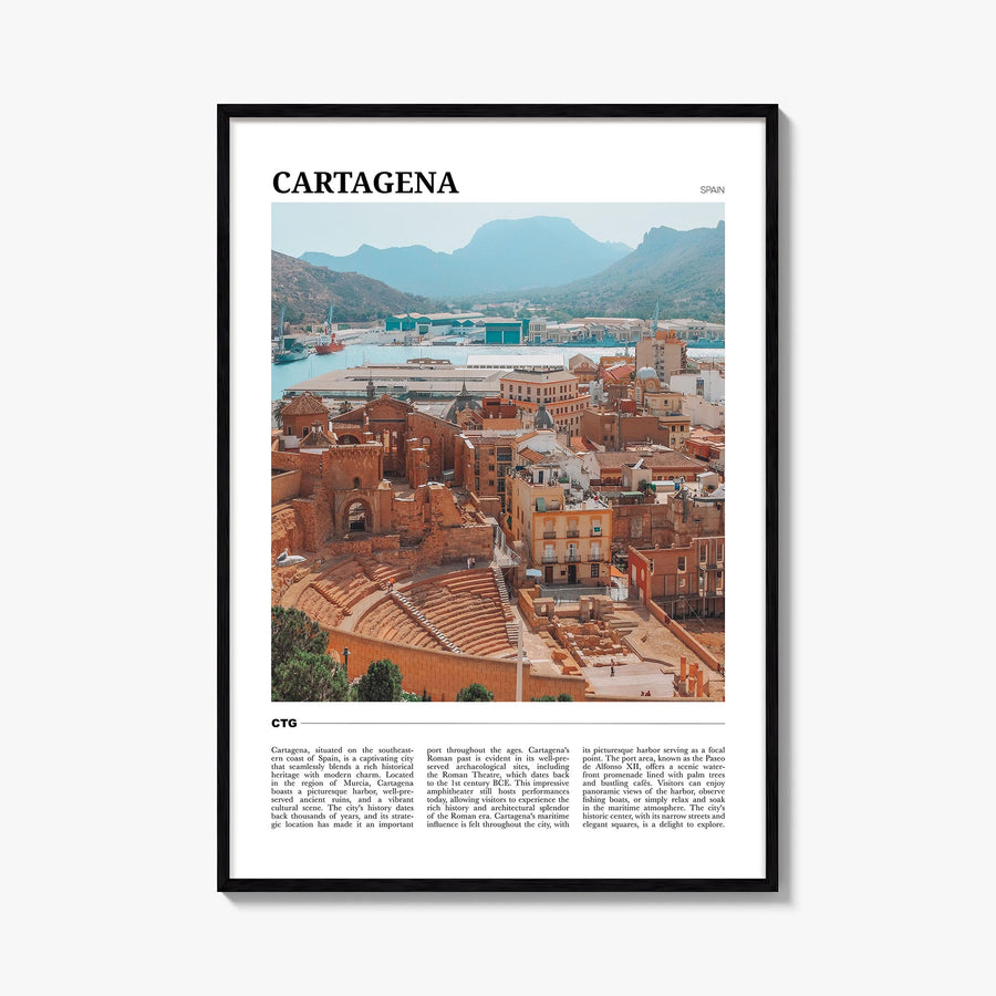 Cartagena, Spain no. 1 colorful travel poster of Spain – vertical wall art, unframed print shown in interior mockup