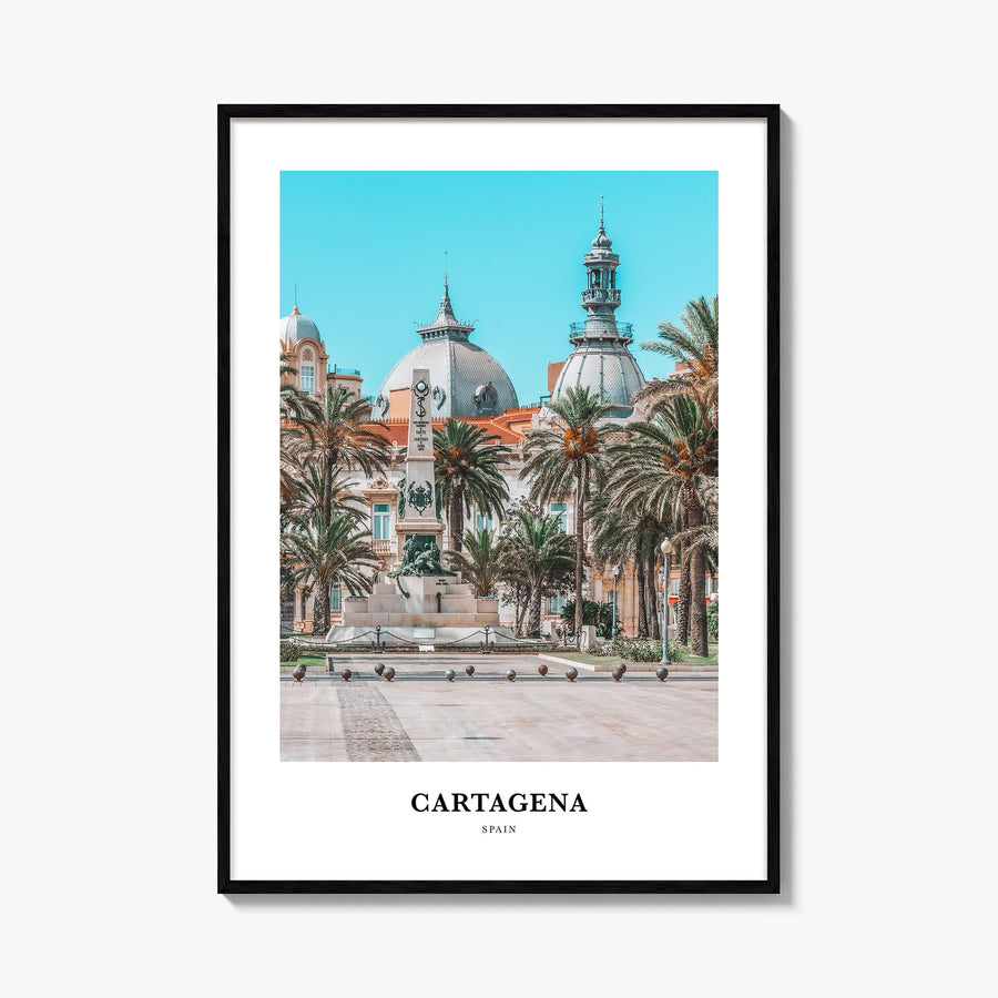 Cartagena, Spain no. 2 colorful classic poster of Spain – vertical wall art, unframed print shown in interior mockup