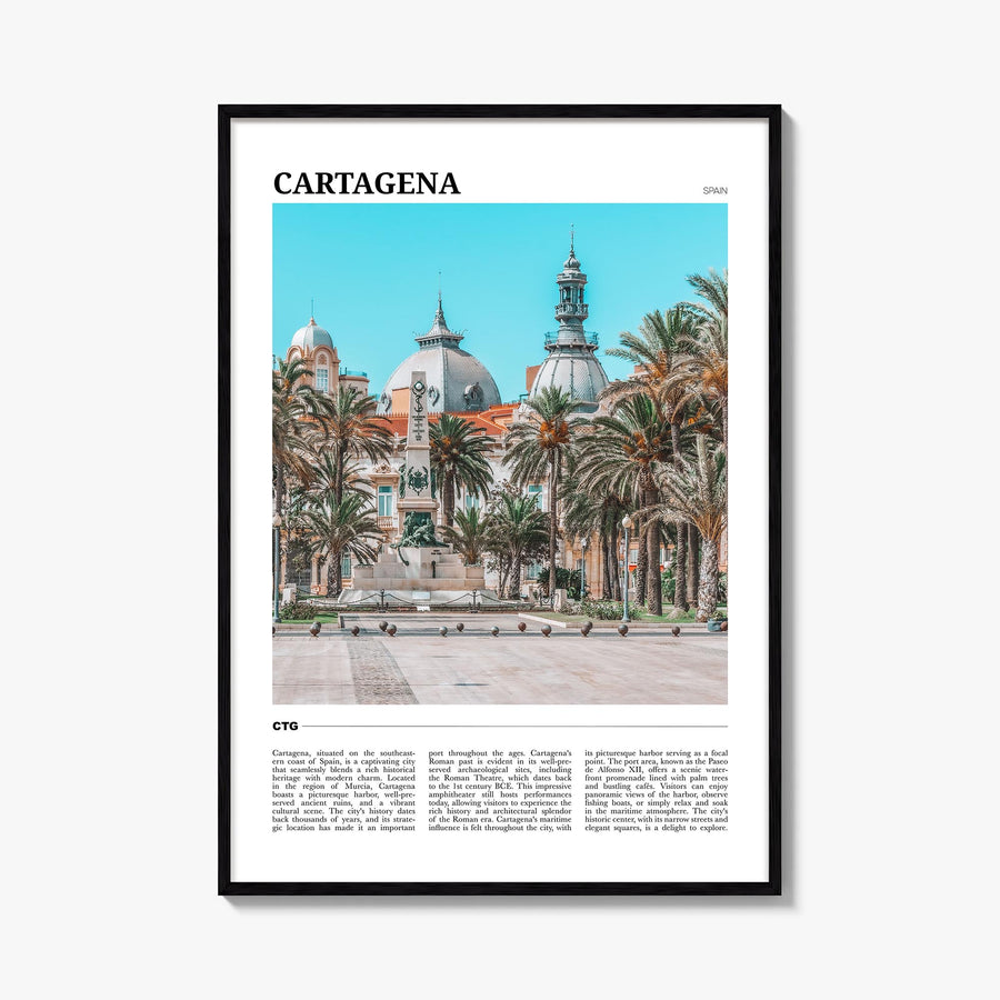 Cartagena, Spain no. 2 colorful travel poster of Spain – vertical wall art, unframed print shown in interior mockup
